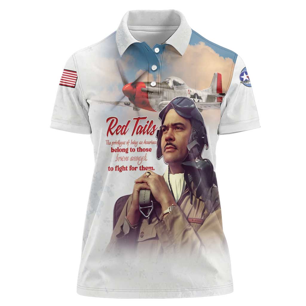 Tuskegee Airmen Red Tails Women Polo Shirt Brave Enough to Fight - Wonder Print Shop
