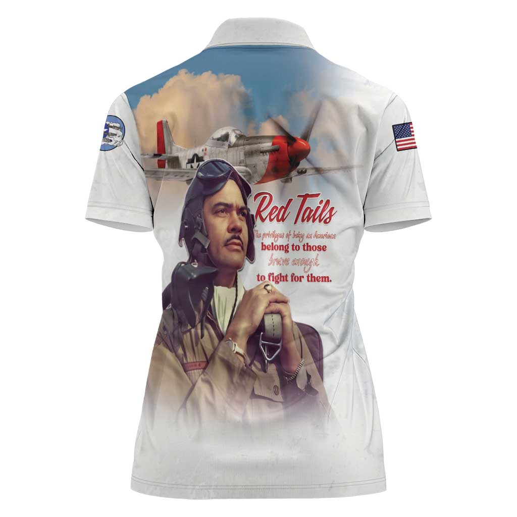 Tuskegee Airmen Red Tails Women Polo Shirt Brave Enough to Fight - Wonder Print Shop