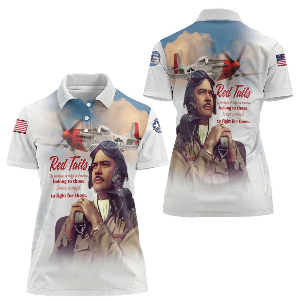 Tuskegee Airmen Red Tails Women Polo Shirt Brave Enough to Fight - Wonder Print Shop