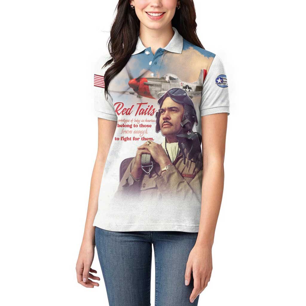 Tuskegee Airmen Red Tails Women Polo Shirt Brave Enough to Fight - Wonder Print Shop