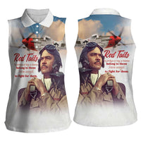 Tuskegee Airmen Red Tails Women Sleeveless Polo Shirt Brave Enough to Fight - Wonder Print Shop