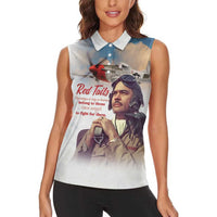 Tuskegee Airmen Red Tails Women Sleeveless Polo Shirt Brave Enough to Fight - Wonder Print Shop