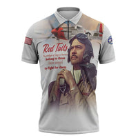 Tuskegee Airmen Red Tails Zipper Polo Shirt Brave Enough to Fight - Wonder Print Shop