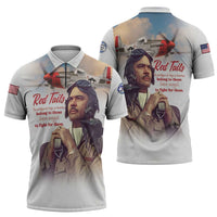 Tuskegee Airmen Red Tails Zipper Polo Shirt Brave Enough to Fight - Wonder Print Shop