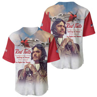 Tuskegee Airmen Red Tails Baseball Jersey Red - Brave Enough to Fight - Wonder Print Shop