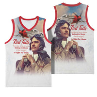 Tuskegee Airmen Red Tails Basketball Jersey Red - Brave Enough to Fight - Wonder Print Shop