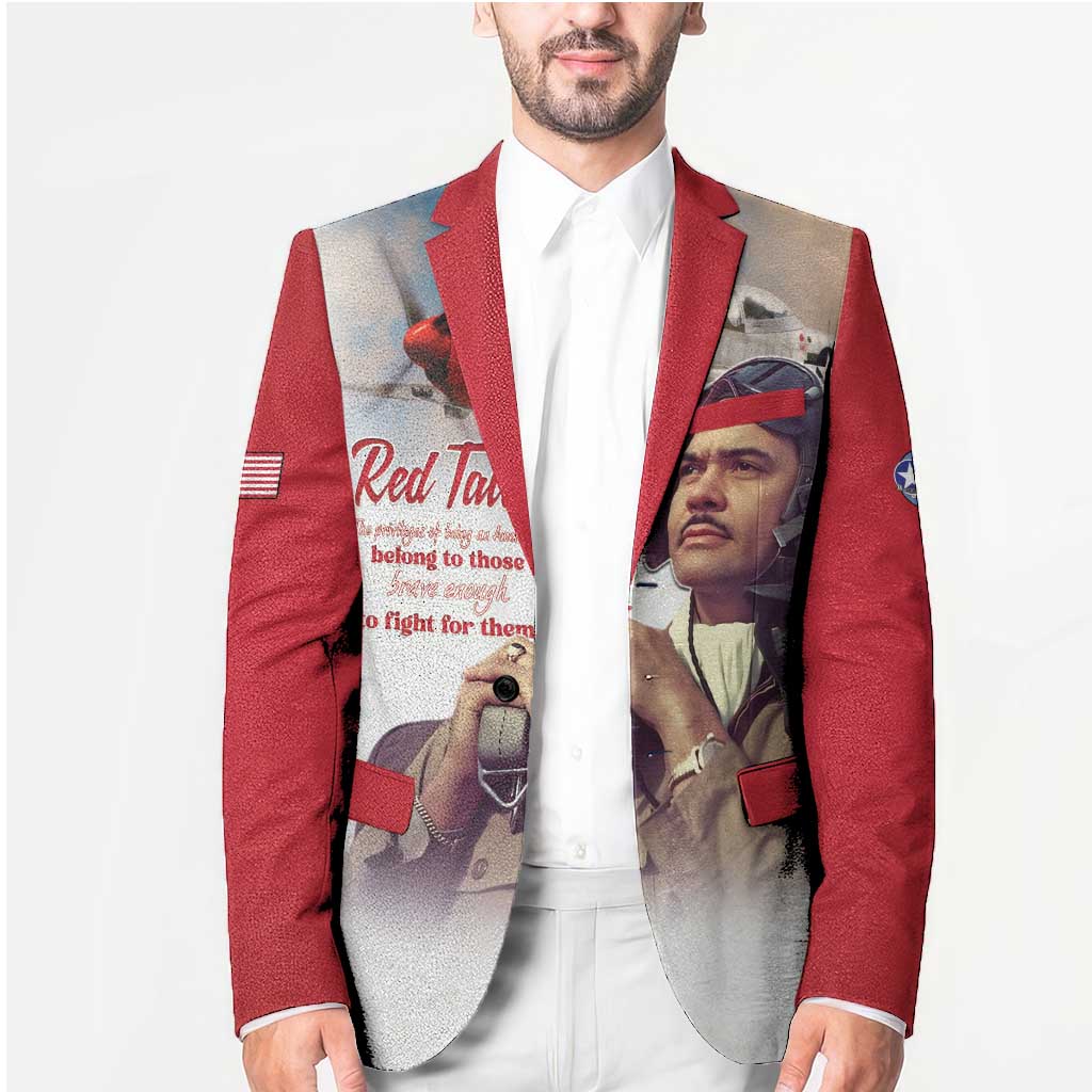 Tuskegee Airmen Red Tails Blazer Red - Brave Enough to Fight - Wonder Print Shop