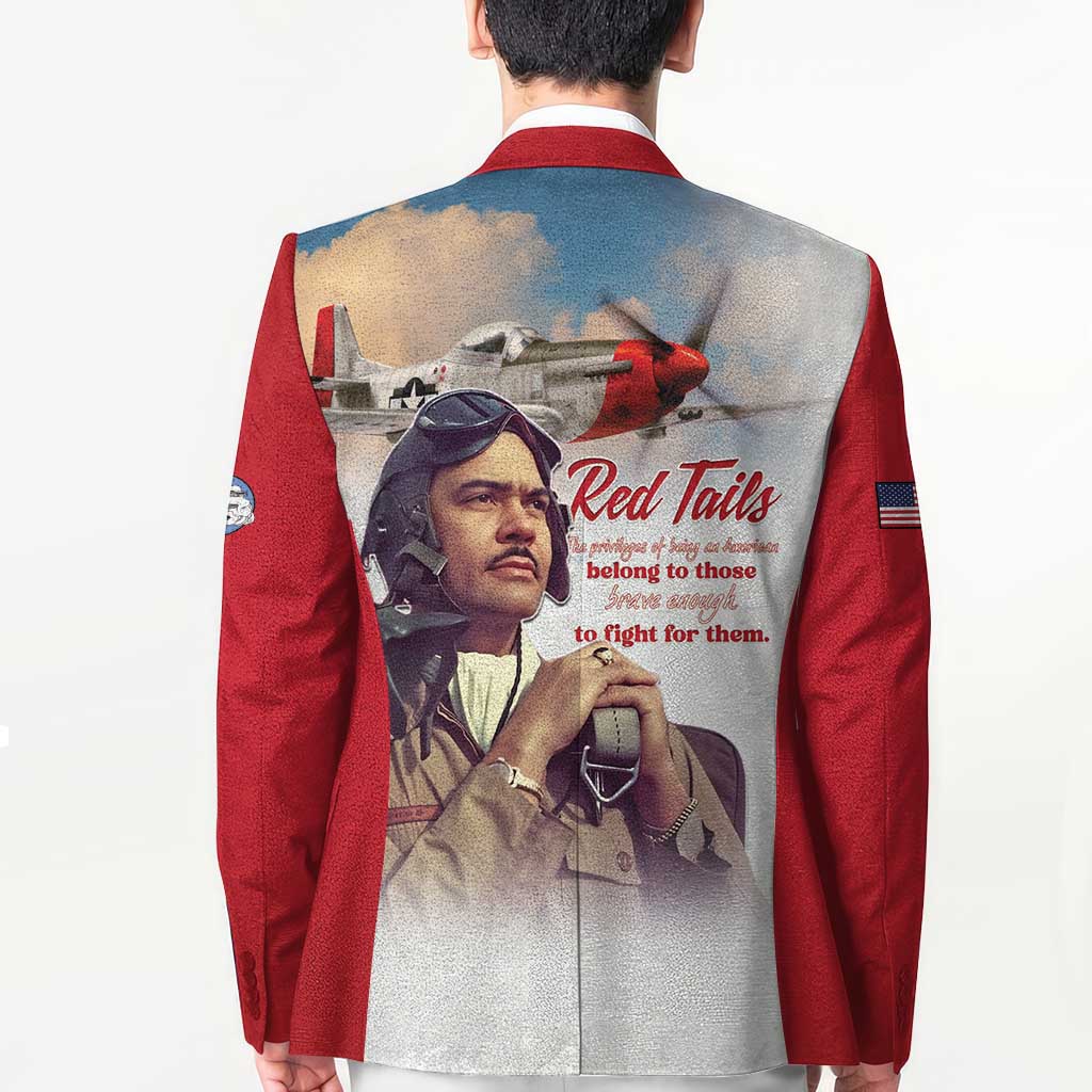 Tuskegee Airmen Red Tails Blazer Red - Brave Enough to Fight - Wonder Print Shop