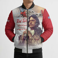 Tuskegee Airmen Red Tails Bomber Puffer Jacket Red - Brave Enough to Fight - Wonder Print Shop