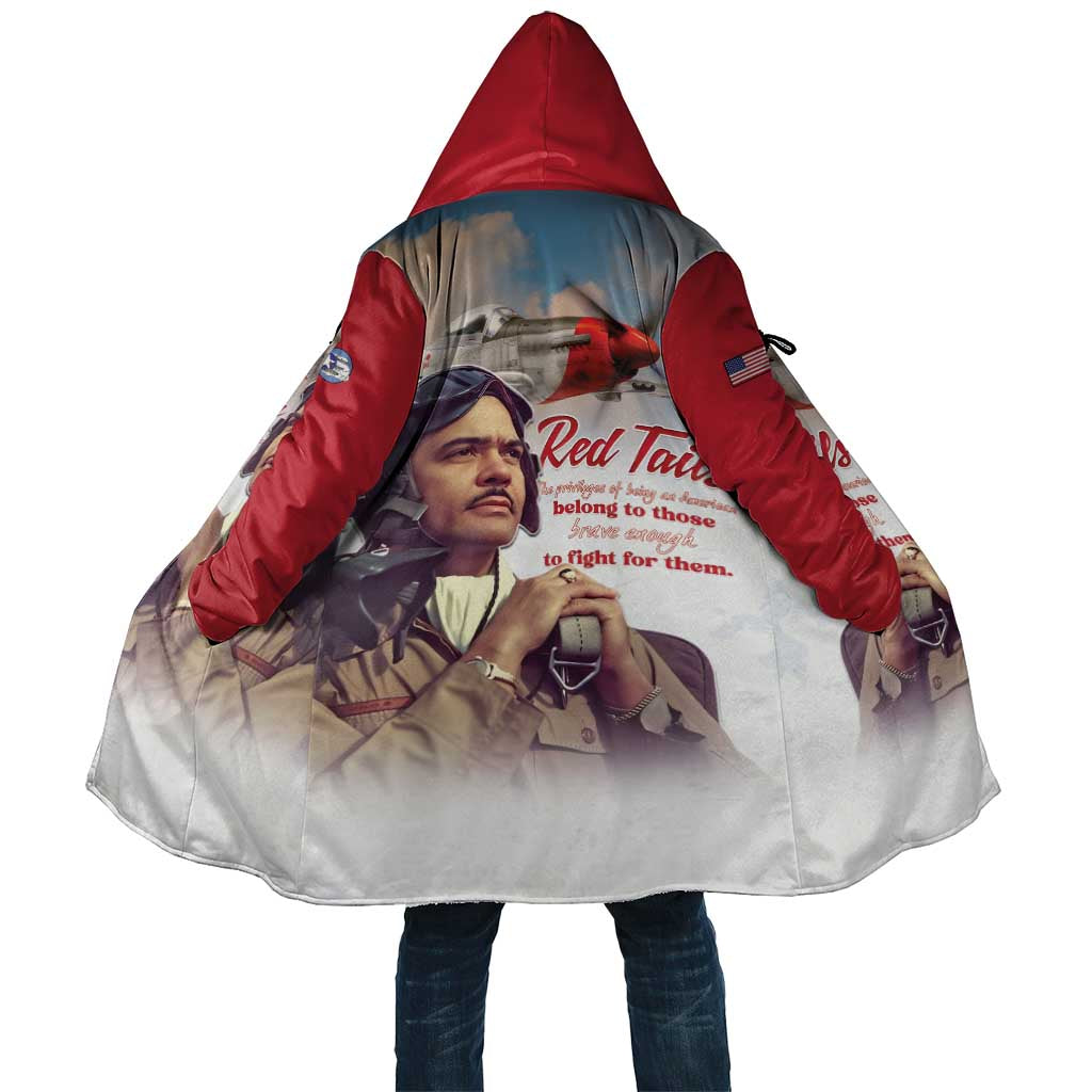 Tuskegee Airmen Red Tails Cloak Red - Brave Enough to Fight - Wonder Print Shop