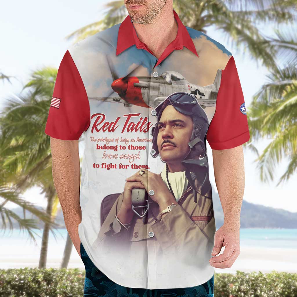 Tuskegee Airmen Red Tails Hawaiian Shirt Red - Brave Enough to Fight - Wonder Print Shop