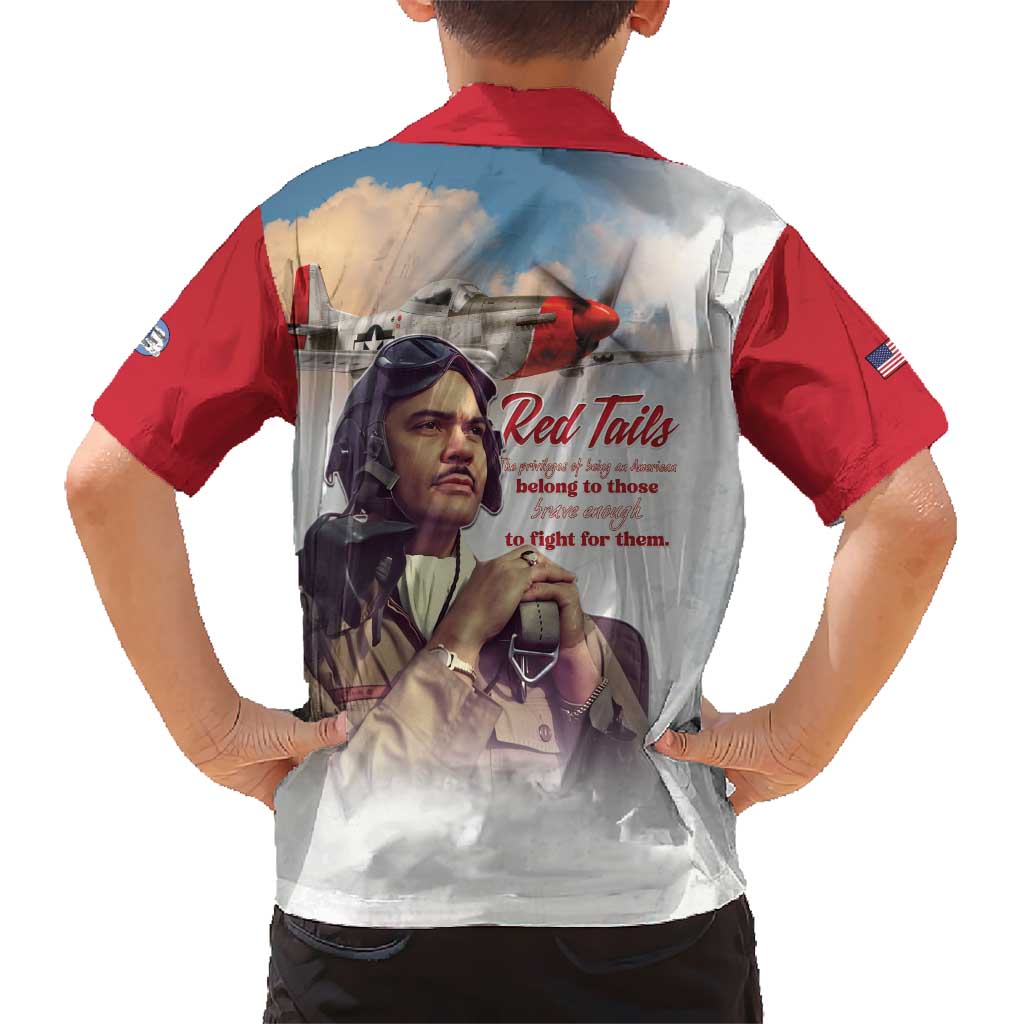 Tuskegee Airmen Red Tails Hawaiian Shirt Red - Brave Enough to Fight - Wonder Print Shop