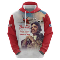 Tuskegee Airmen Red Tails Hoodie Red - Brave Enough to Fight - Wonder Print Shop