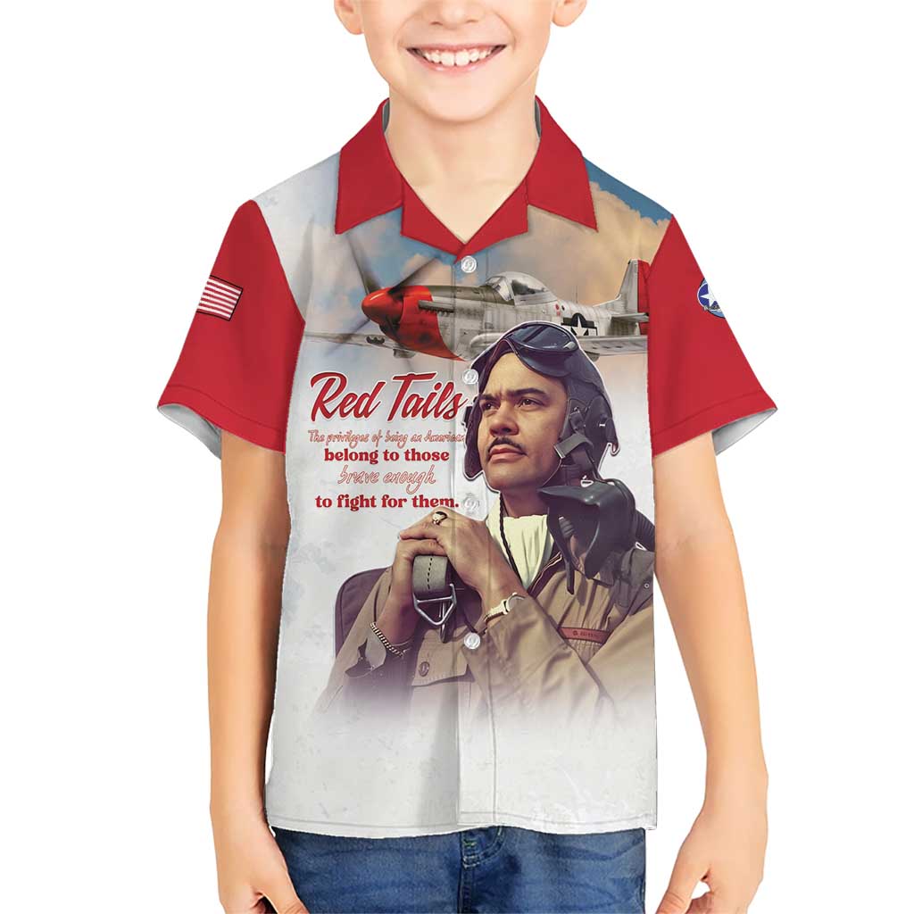 Tuskegee Airmen Red Tails Kid Hawaiian Shirt Red - Brave Enough to Fight - Wonder Print Shop