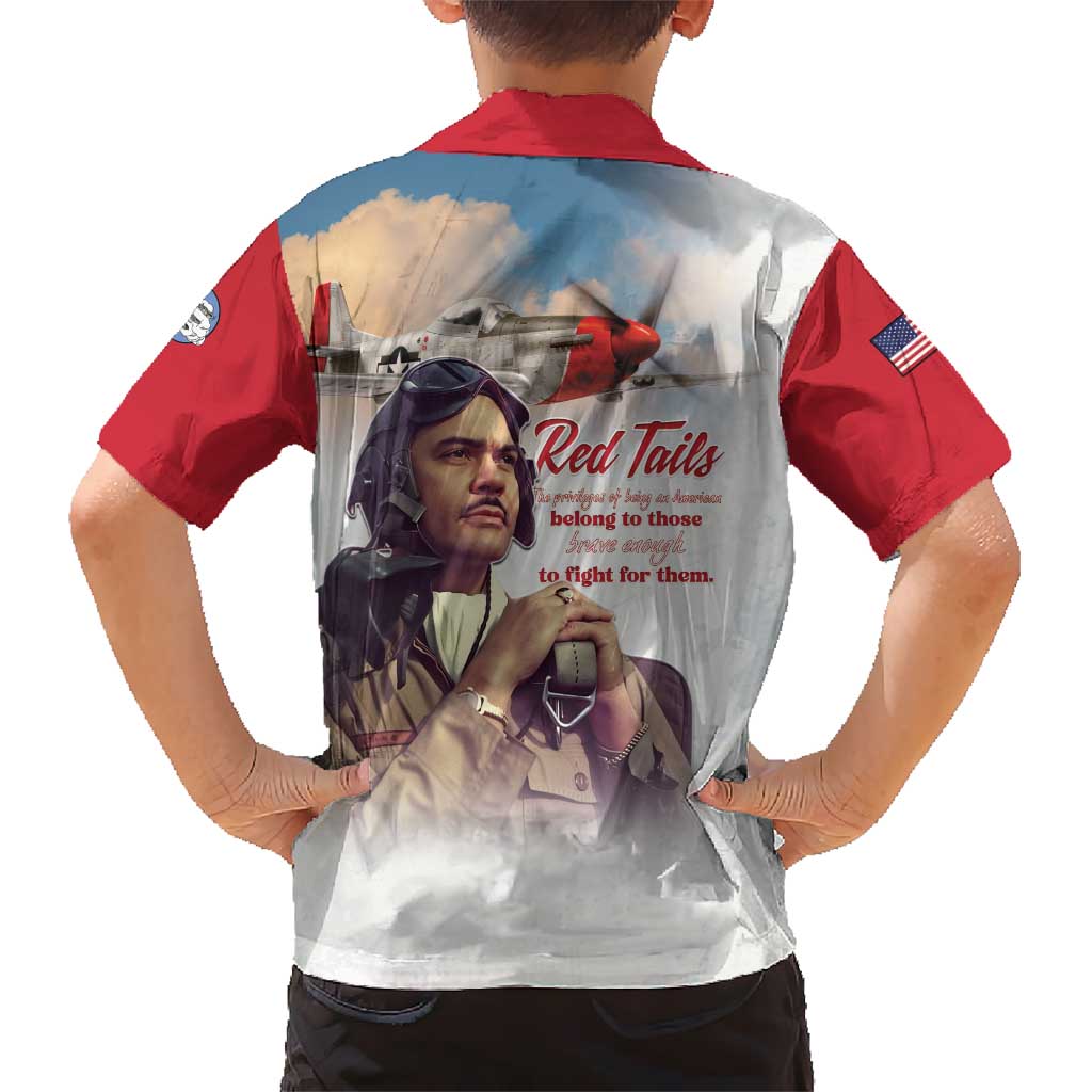 Tuskegee Airmen Red Tails Kid Hawaiian Shirt Red - Brave Enough to Fight - Wonder Print Shop