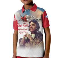 Tuskegee Airmen Red Tails Kid Polo Shirt Red - Brave Enough to Fight - Wonder Print Shop