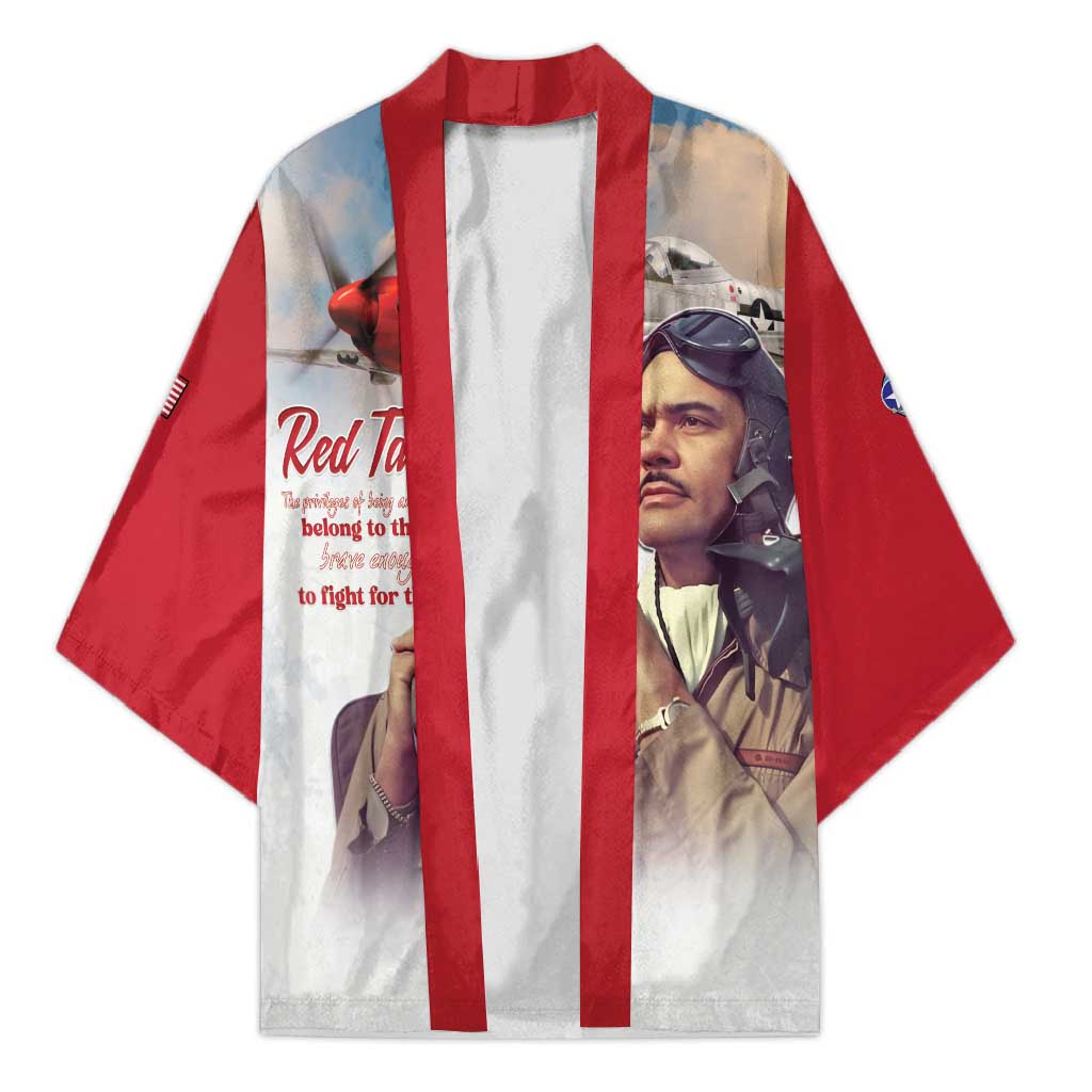 Tuskegee Airmen Red Tails Kimono Red - Brave Enough to Fight - Wonder Print Shop