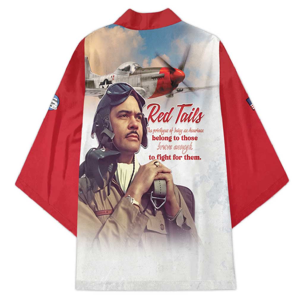 Tuskegee Airmen Red Tails Kimono Red - Brave Enough to Fight - Wonder Print Shop