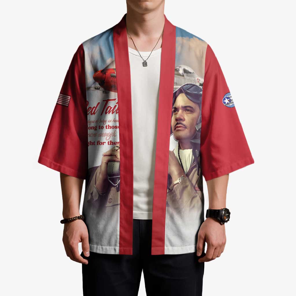 Tuskegee Airmen Red Tails Kimono Red - Brave Enough to Fight - Wonder Print Shop