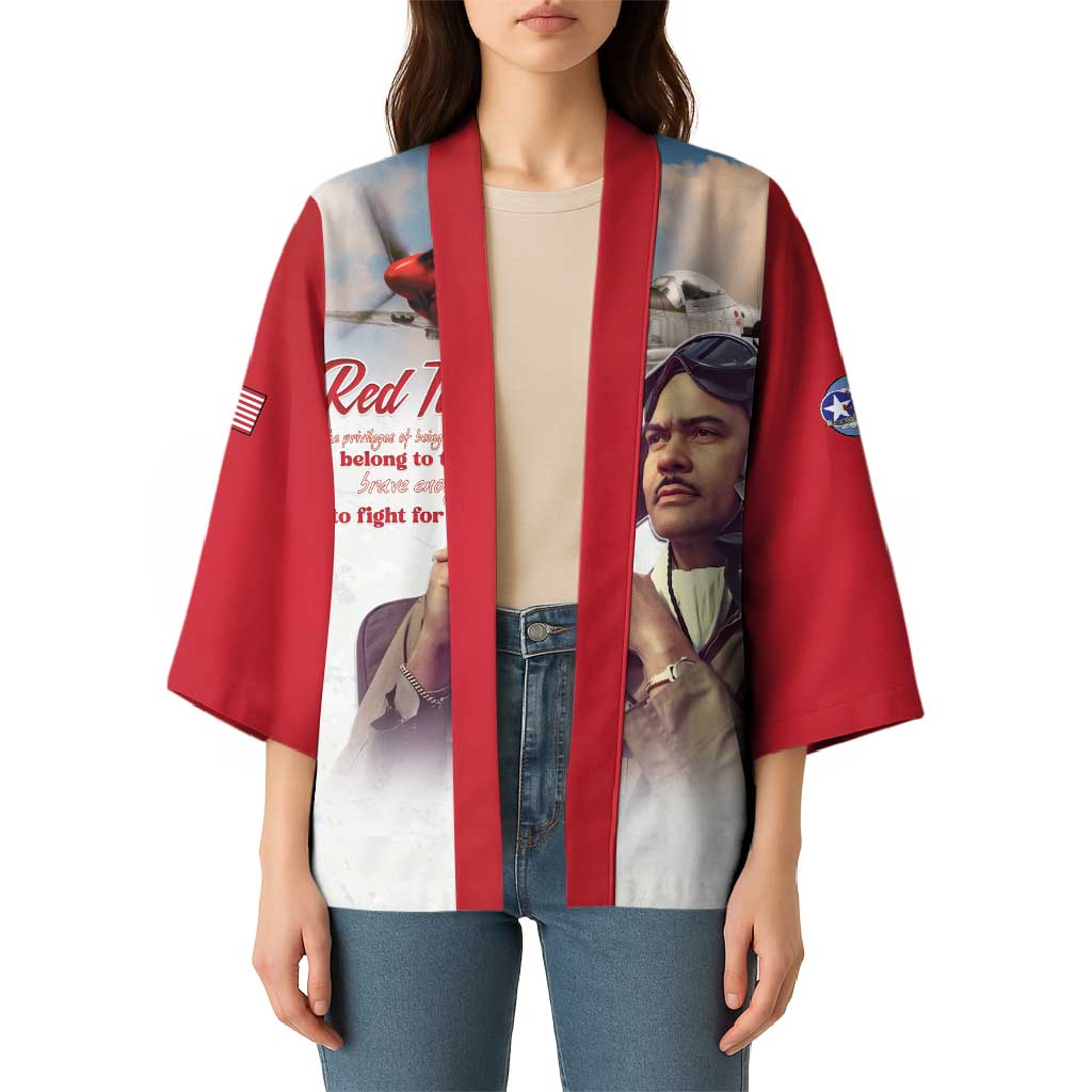 Tuskegee Airmen Red Tails Kimono Red - Brave Enough to Fight - Wonder Print Shop