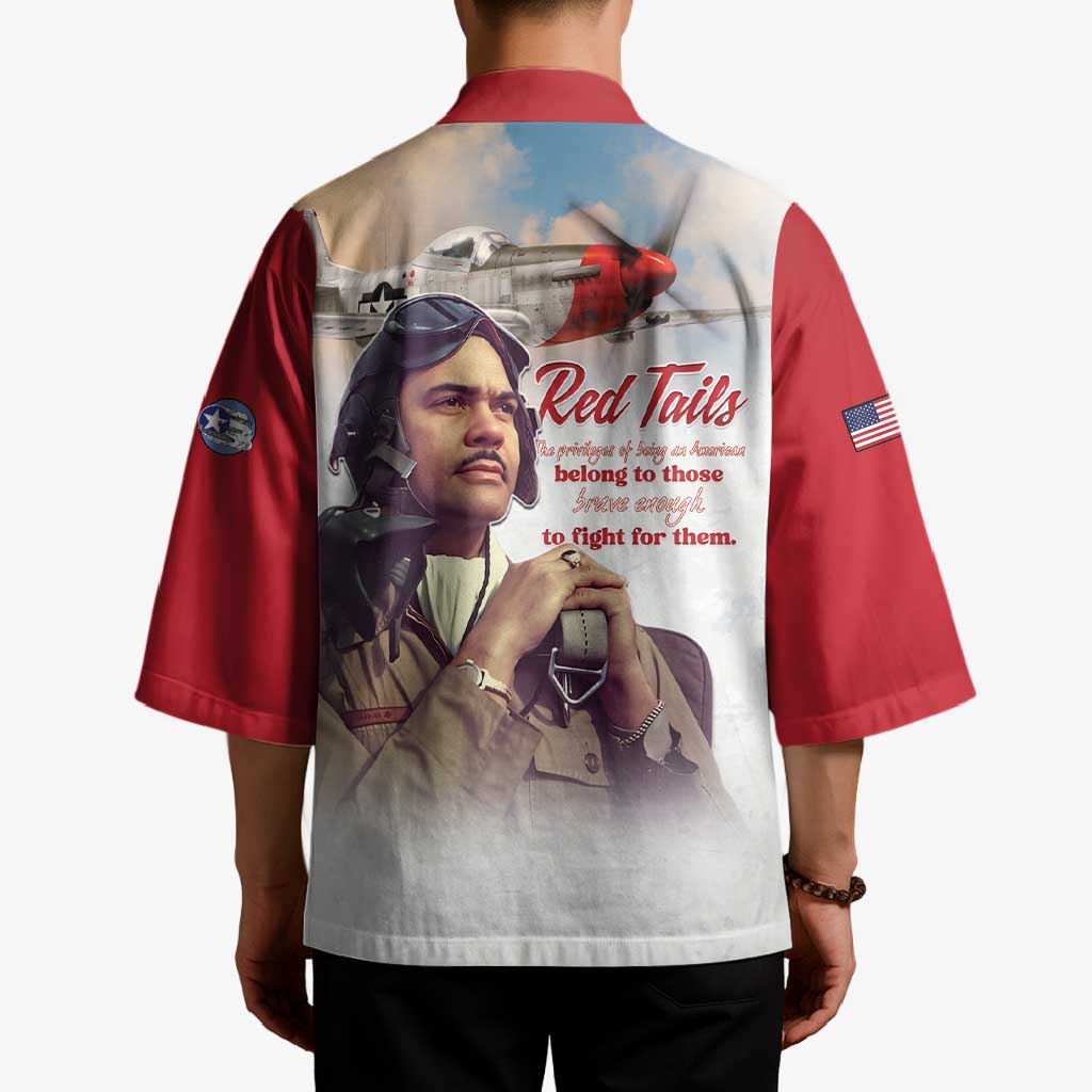 Tuskegee Airmen Red Tails Kimono Red - Brave Enough to Fight - Wonder Print Shop