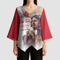 Tuskegee Airmen Red Tails Kimono Sleeve Blouse Red - Brave Enough to Fight - Wonder Print Shop