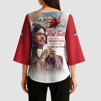 Tuskegee Airmen Red Tails Kimono Sleeve Blouse Red - Brave Enough to Fight - Wonder Print Shop