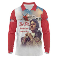Tuskegee Airmen Red Tails Long Sleeve Polo Shirt Red - Brave Enough to Fight - Wonder Print Shop