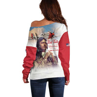 Tuskegee Airmen Red Tails Off Shoulder Sweater Red - Brave Enough to Fight - Wonder Print Shop