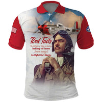 Tuskegee Airmen Red Tails Polo Shirt Red - Brave Enough to Fight - Wonder Print Shop