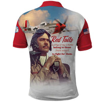 Tuskegee Airmen Red Tails Polo Shirt Red - Brave Enough to Fight - Wonder Print Shop