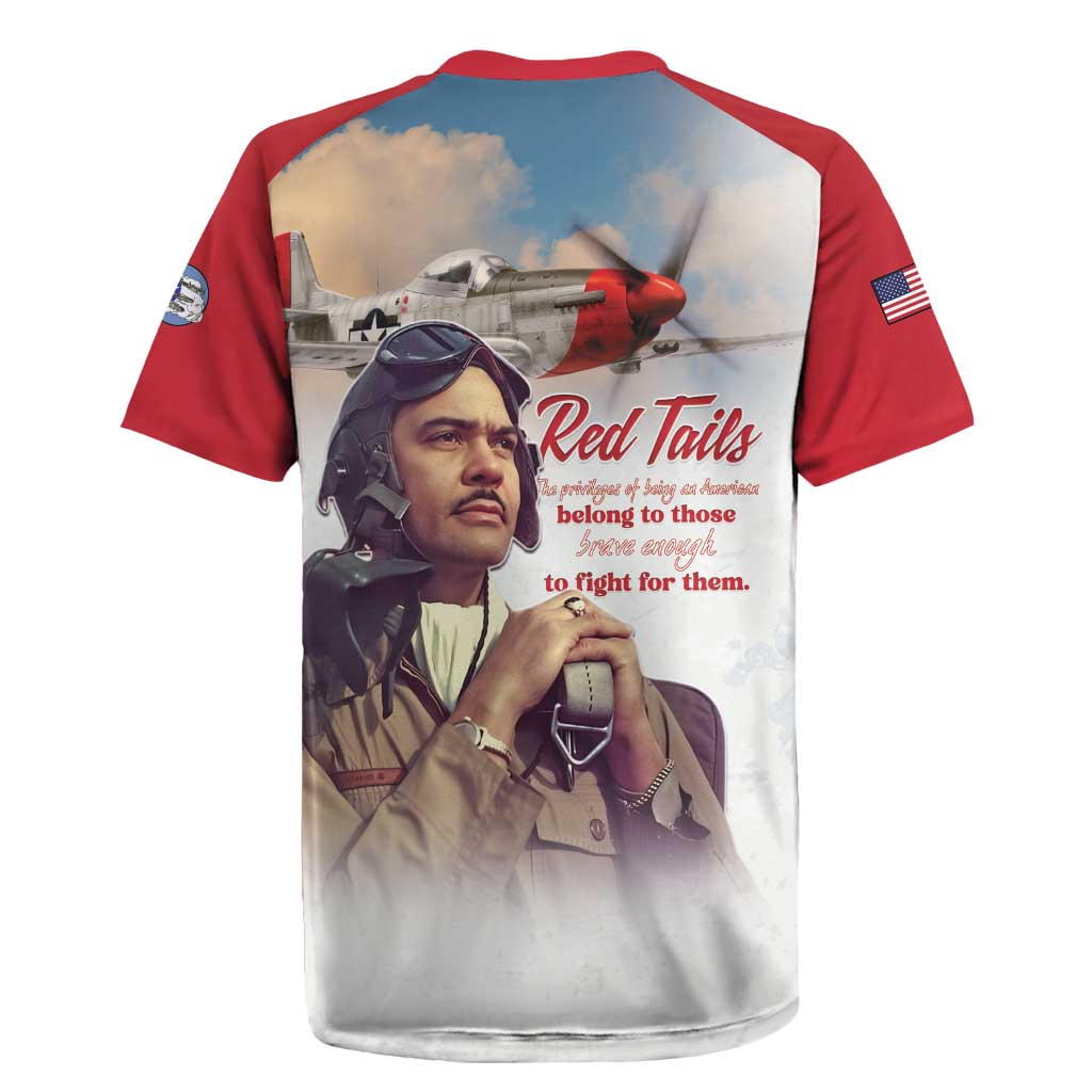 Tuskegee Airmen Red Tails Rugby Jersey Red - Brave Enough to Fight - Wonder Print Shop