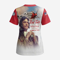 Tuskegee Airmen Red Tails Scrub Top Red - Brave Enough to Fight - Wonder Print Shop