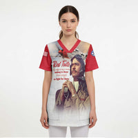 Tuskegee Airmen Red Tails Scrub Top Red - Brave Enough to Fight - Wonder Print Shop