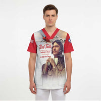 Tuskegee Airmen Red Tails Scrub Top Red - Brave Enough to Fight - Wonder Print Shop