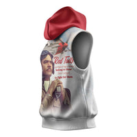 Tuskegee Airmen Red Tails Sleeveless Hoodie Red - Brave Enough to Fight - Wonder Print Shop