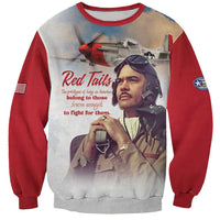 Tuskegee Airmen Red Tails Sweatshirt Red - Brave Enough to Fight - Wonder Print Shop