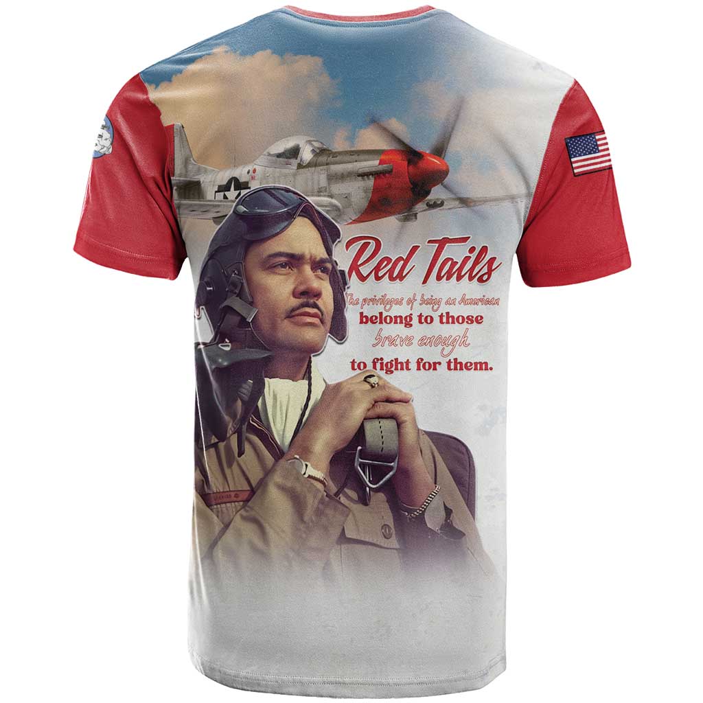 Tuskegee Airmen Red Tails T Shirt Red - Brave Enough to Fight - Wonder Print Shop