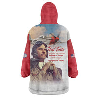 Tuskegee Airmen Red Tails Wearable Blanket Hoodie Red - Brave Enough to Fight - Wonder Print Shop