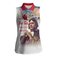 Tuskegee Airmen Red Tails Women Sleeveless Polo Shirt Red - Brave Enough to Fight - Wonder Print Shop