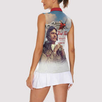 Tuskegee Airmen Red Tails Women Sleeveless Polo Shirt Red - Brave Enough to Fight - Wonder Print Shop