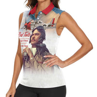 Tuskegee Airmen Red Tails Women Sleeveless Polo Shirt Red - Brave Enough to Fight - Wonder Print Shop
