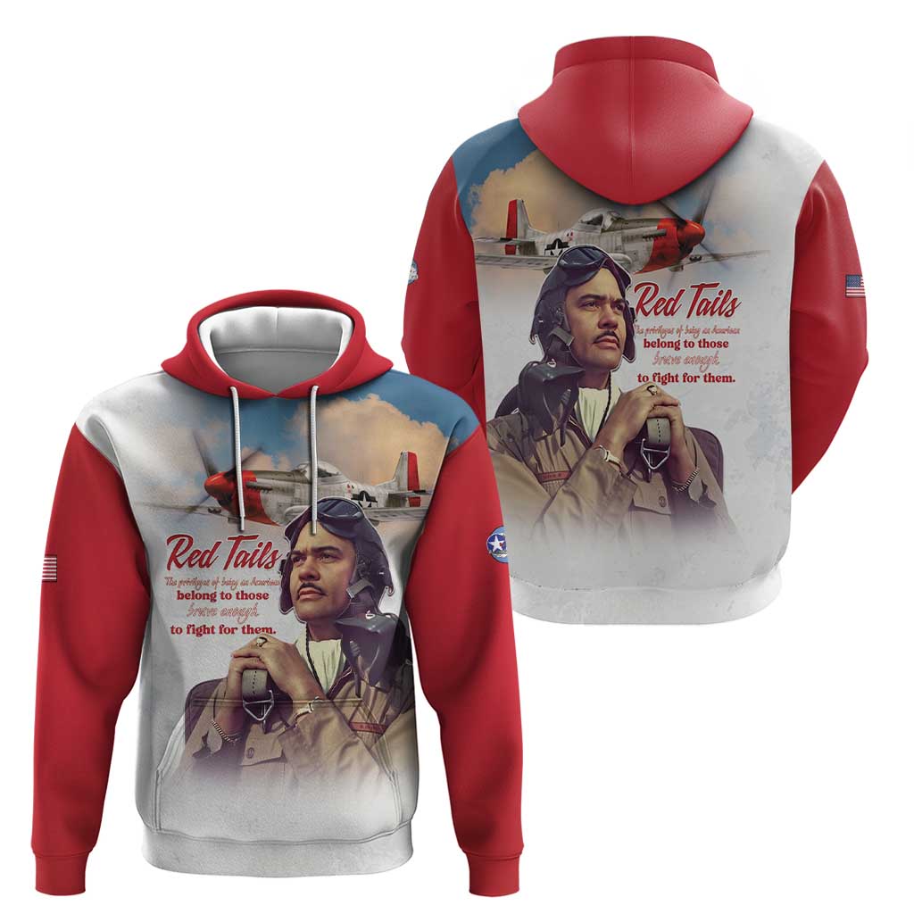 Tuskegee Airmen Red Tails Zip Hoodie Red - Brave Enough to Fight - Wonder Print Shop