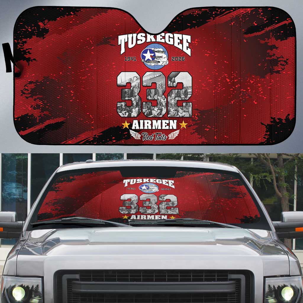 85 Years of Tuskegee Airmen Auto Sun Shade 332nd Fighter Group Red Tails - Wonder Print Shop