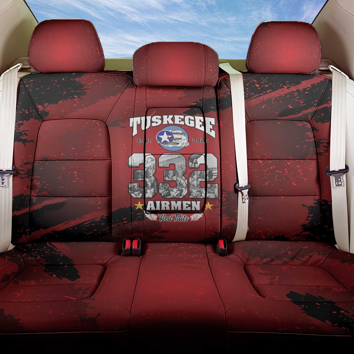 85 Years of Tuskegee Airmen Back Car Seat Cover 332nd Fighter Group Red Tails - Wonder Print Shop