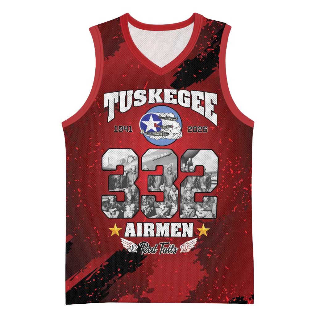 85 Years of Tuskegee Airmen Basketball Jersey 332nd Fighter Group Red Tails - Wonder Print Shop