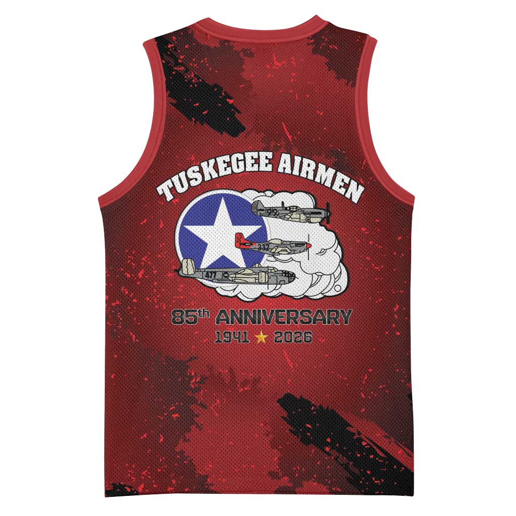 85 Years of Tuskegee Airmen Basketball Jersey 332nd Fighter Group Red Tails - Wonder Print Shop