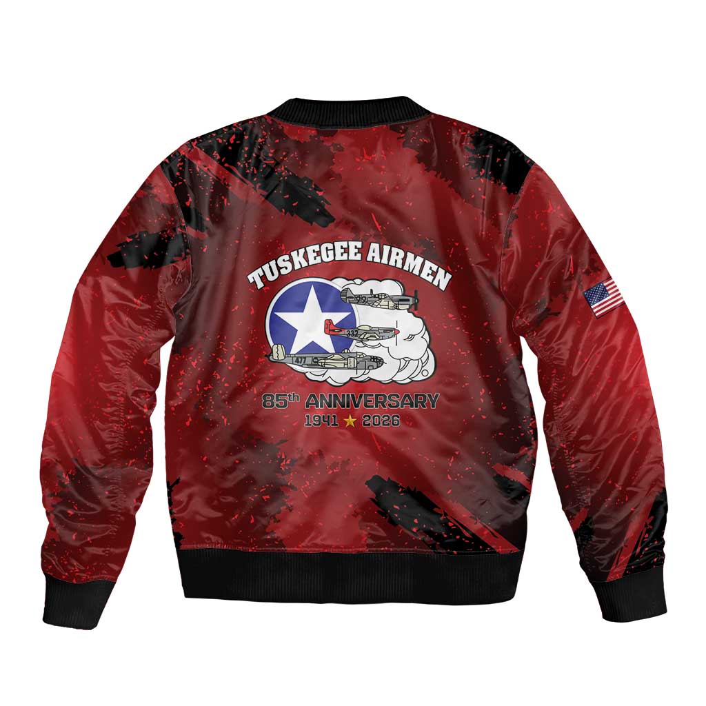 85 Years of Tuskegee Airmen Bomber Jacket 332nd Fighter Group Red Tails - Wonder Print Shop