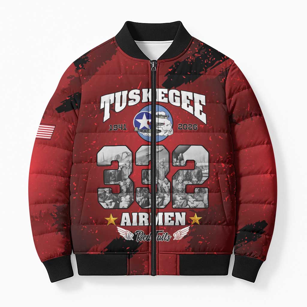 85 Years of Tuskegee Airmen Bomber Puffer Jacket 332nd Fighter Group Red Tails - Wonder Print Shop