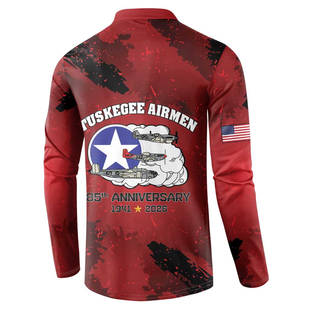 85 Years of Tuskegee Airmen Button Sweatshirt 332nd Fighter Group Red Tails - Wonder Print Shop